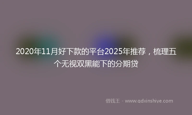 2020年11月好下款的平台2025年推荐，梳理五个无视双黑能下的分期贷