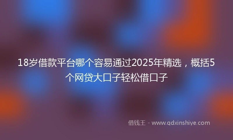 18岁借款平台哪个容易通过2025年精选，概括5个网贷大口子轻松借口子
