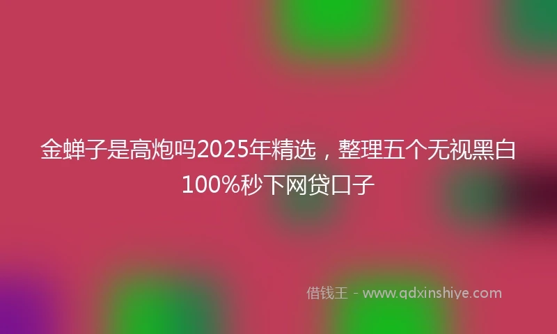 金蝉子是高炮吗2025年精选，整理五个无视黑白100%秒下网贷口子