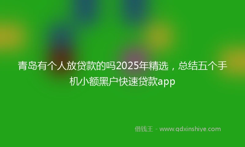 青岛有个人放贷款的吗2025年精选，总结五个手机小额黑户快速贷款app
