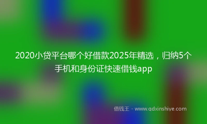 2020小贷平台哪个好借款2025年精选，归纳5个手机和身份证快速借钱app