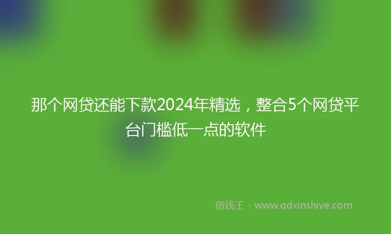 那个网贷还能下款2024年精选，整合5个网贷平台门槛低一点的软件