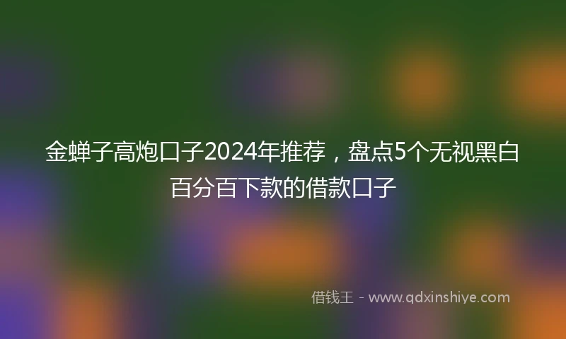 金蝉子高炮口子2024年推荐，盘点5个无视黑白百分百下款的借款口子