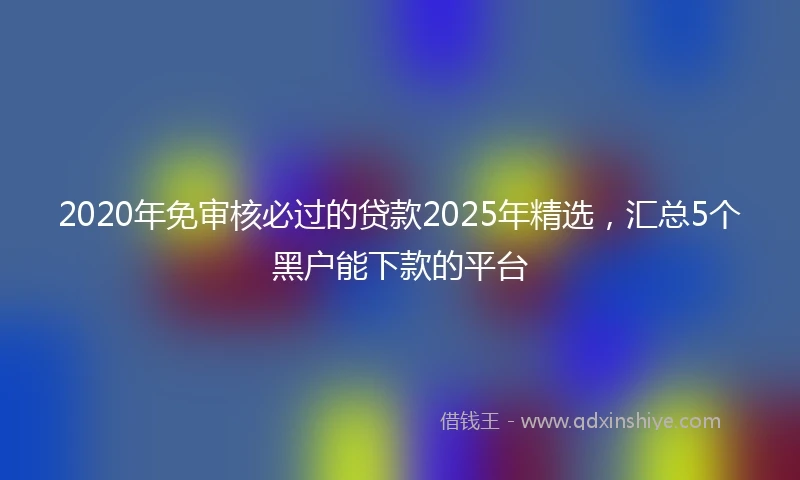 2020年免审核必过的贷款2025年精选，汇总5个黑户能下款的平台