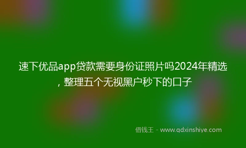 速下优品app贷款需要身份证照片吗2024年精选，整理五个无视黑户秒下的口子