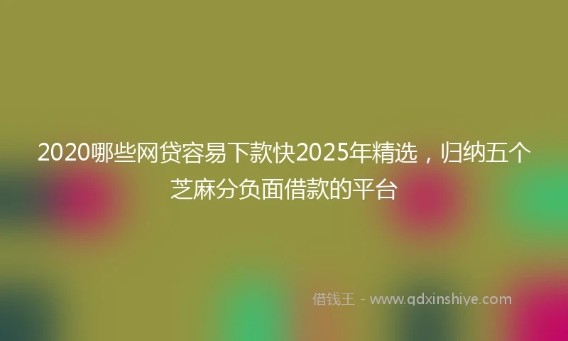 2020哪些网贷容易下款快2025年精选，归纳五个芝麻分负面借款的平台