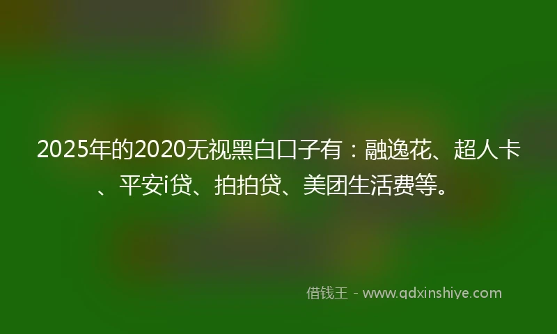 2025年的2020无视黑白口子有：融逸花、超人卡、平安i贷、拍拍贷、美团生活费等。
