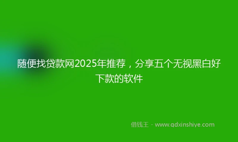 随便找贷款网2025年推荐，分享五个无视黑白好下款的软件
