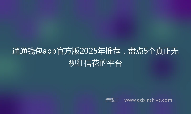 通通钱包app官方版2025年推荐，盘点5个真正无视征信花的平台