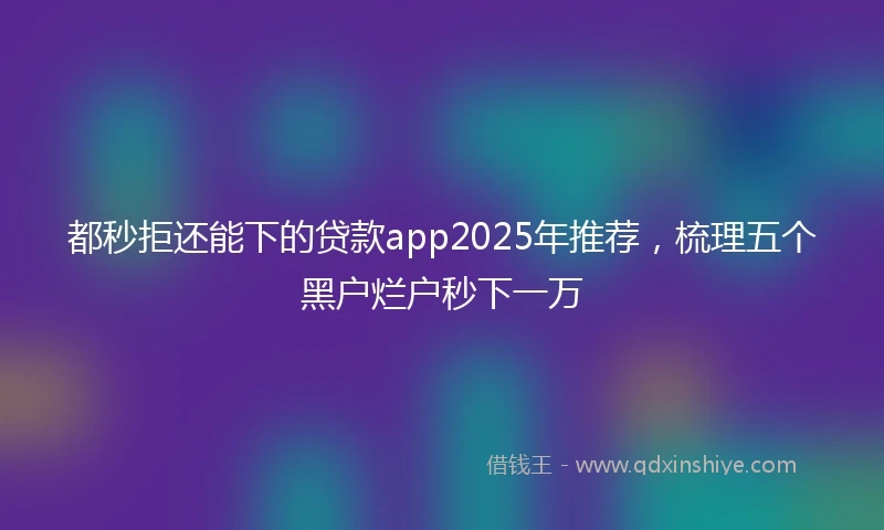 都秒拒还能下的贷款app2025年推荐，梳理五个黑户烂户秒下一万