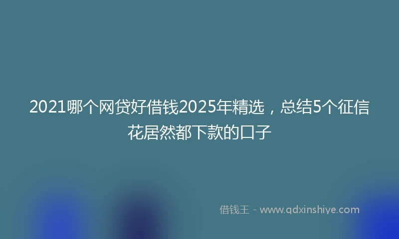 2021哪个网贷好借钱2025年精选，总结5个征信花居然都下款的口子