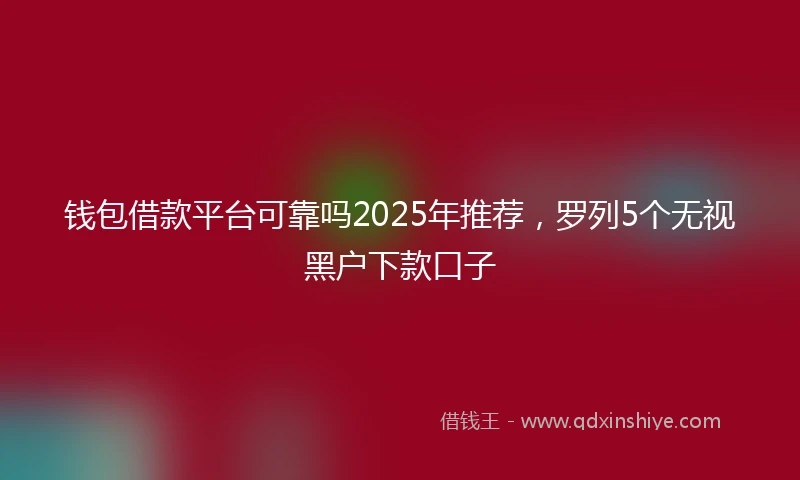 钱包借款平台可靠吗2025年推荐，罗列5个无视黑户下款口子