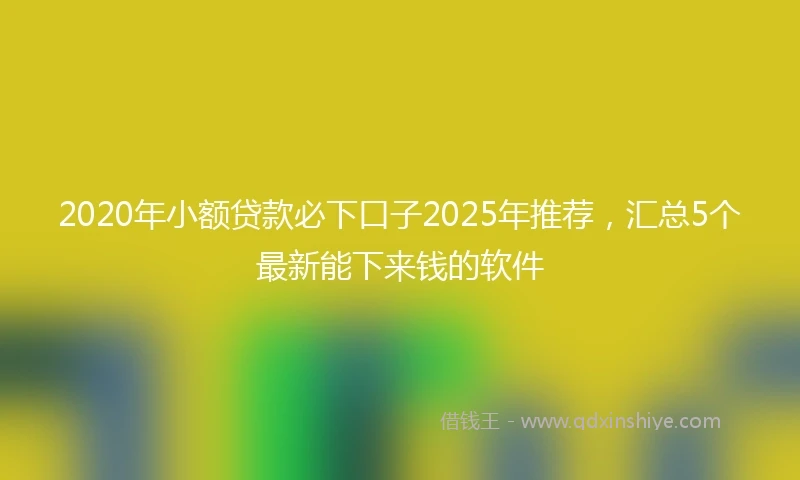 2020年小额贷款必下口子2025年推荐，汇总5个最新能下来钱的软件