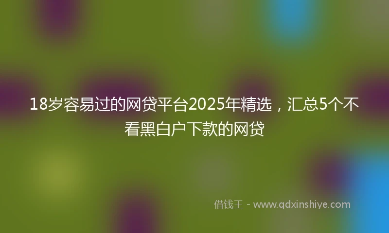 18岁容易过的网贷平台2025年精选，汇总5个不看黑白户下款的网贷