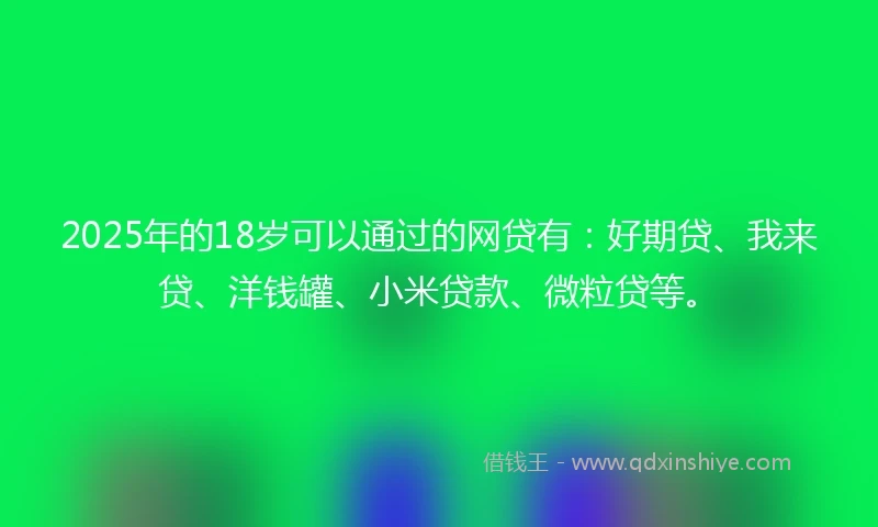 2025年的18岁可以通过的网贷有：好期贷、我来贷、洋钱罐、小米贷款、微粒贷等。