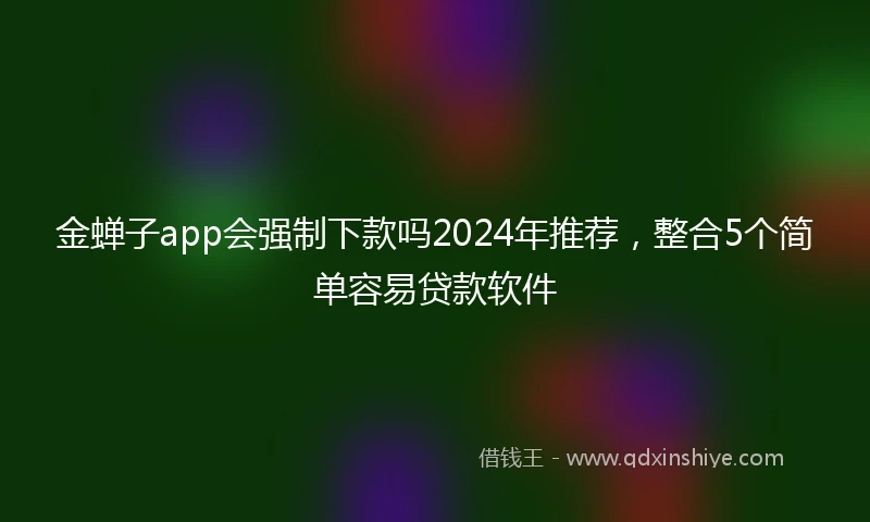 金蝉子app会强制下款吗2024年推荐，整合5个简单容易贷款软件