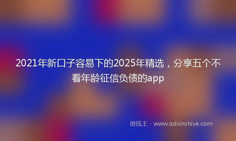 2021年新口子容易下的2025年精选，分享五个不看年龄征信负债的app