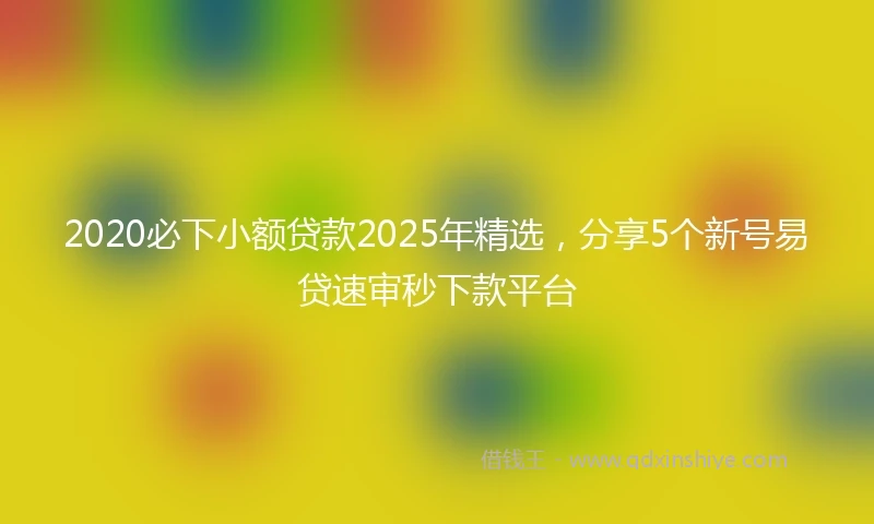 2020必下小额贷款2025年精选，分享5个新号易贷速审秒下款平台