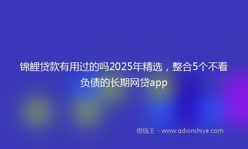 锦鲤贷款有用过的吗2025年精选，整合5个不看负债的长期网贷app