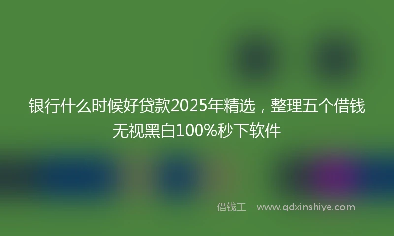 银行什么时候好贷款2025年精选，整理五个借钱无视黑白100%秒下软件