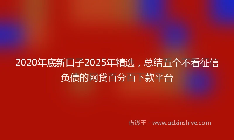 2020年底新口子2025年精选，总结五个不看征信负债的网贷百分百下款平台