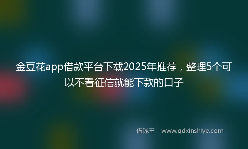 金豆花app借款平台下载2025年推荐，整理5个可以不看征信就能下款的口子