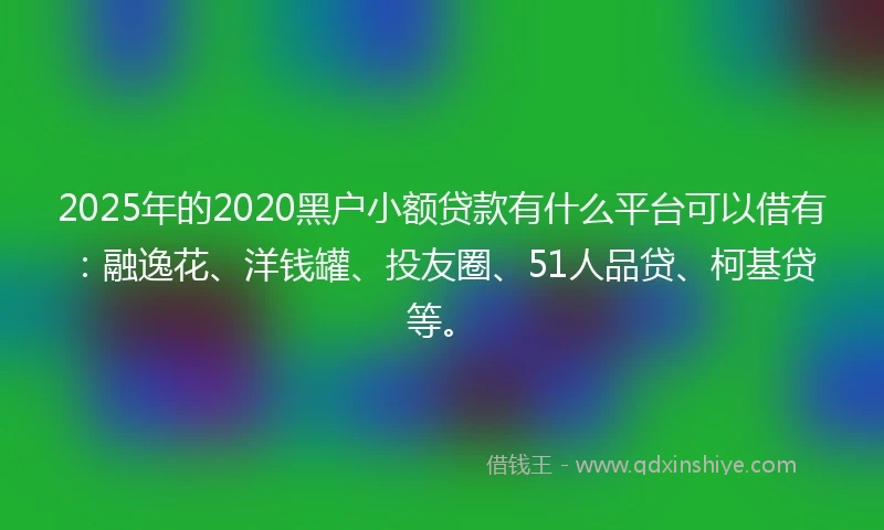 2025年的2020黑户小额贷款有什么平台可以借有：融逸花、洋钱罐、投友圈、51人品贷、柯基贷等。