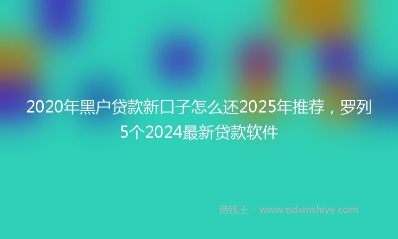 2020年黑户贷款新口子怎么还2025年推荐，罗列5个2024最新贷款软件