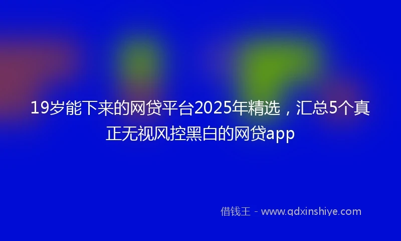 19岁能下来的网贷平台2025年精选，汇总5个真正无视风控黑白的网贷app