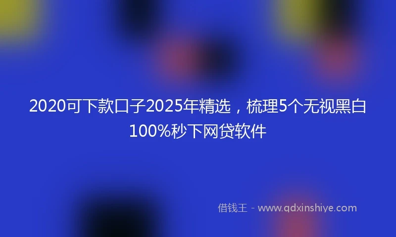 2020可下款口子2025年精选，梳理5个无视黑白100%秒下网贷软件