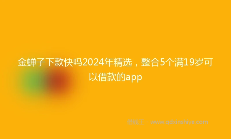 金蝉子下款快吗2024年精选，整合5个满19岁可以借款的app