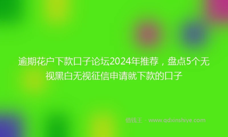逾期花户下款口子论坛2024年推荐，盘点5个无视黑白无视征信申请就下款的口子