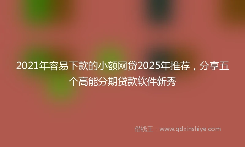 2021年容易下款的小额网贷2025年推荐，分享五个高能分期贷款软件新秀