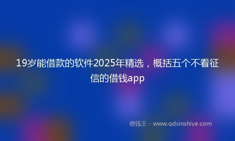 19岁能借款的软件2025年精选，概括五个不看征信的借钱app