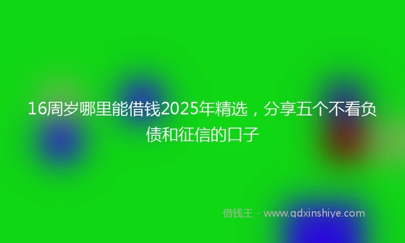 16周岁哪里能借钱2025年精选，分享五个不看负债和征信的口子