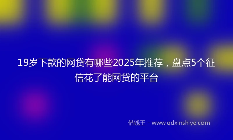 19岁下款的网贷有哪些2025年推荐，盘点5个征信花了能网贷的平台