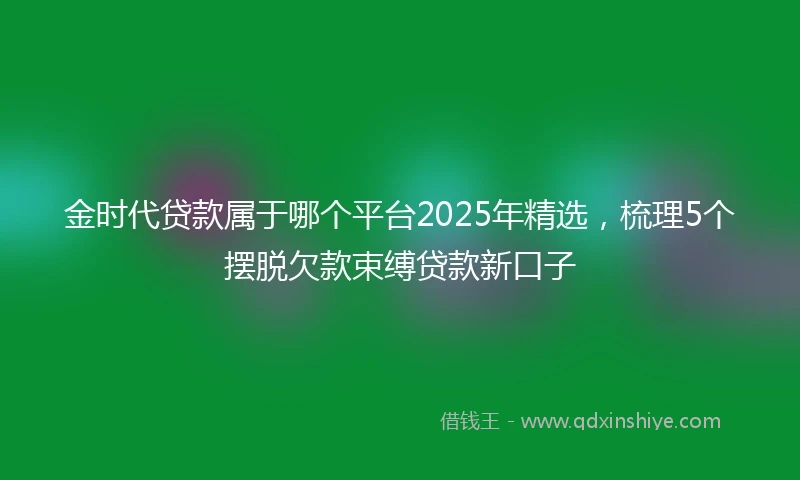 金时代贷款属于哪个平台2025年精选，梳理5个摆脱欠款束缚贷款新口子