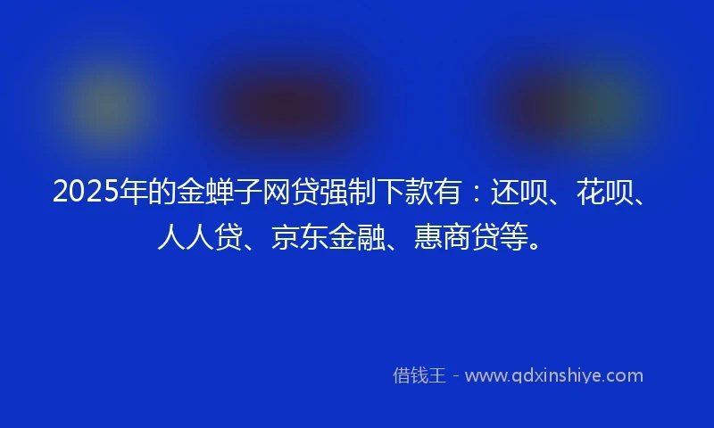 2025年的金蝉子网贷强制下款有：还呗、花呗、人人贷、京东金融、惠商贷等。
