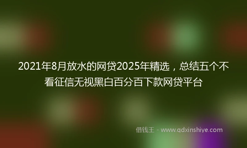 2021年8月放水的网贷2025年精选，总结五个不看征信无视黑白百分百下款网贷平台