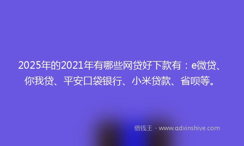 2025年的2021年有哪些网贷好下款有：e微贷、你我贷、平安口袋银行、小米贷款、省呗等。