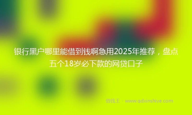 银行黑户哪里能借到钱啊急用2025年推荐，盘点五个18岁必下款的网贷口子