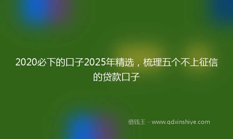 2020必下的口子2025年精选，梳理五个不上征信的贷款口子