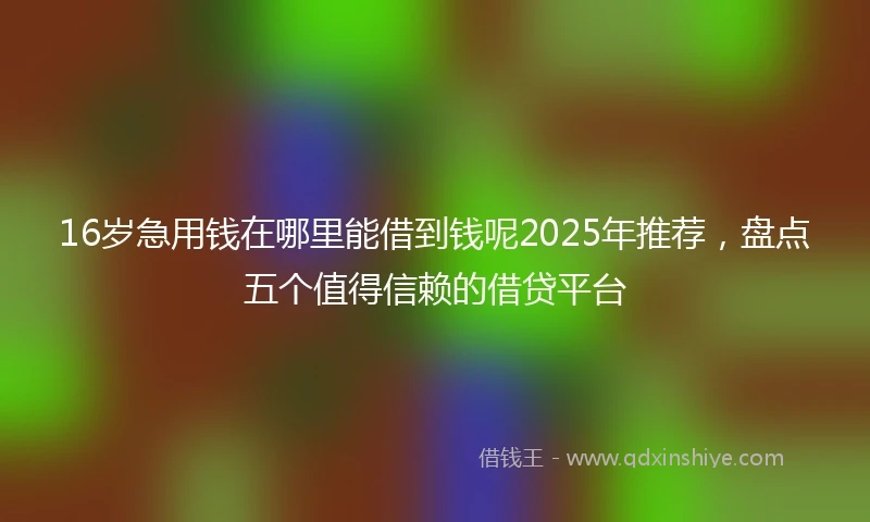 16岁急用钱在哪里能借到钱呢2025年推荐，盘点五个值得信赖的借贷平台
