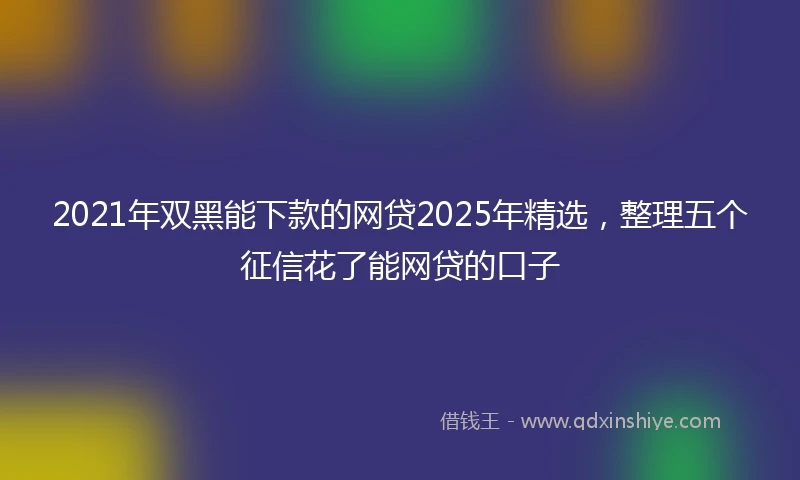 2021年双黑能下款的网贷2025年精选，整理五个征信花了能网贷的口子