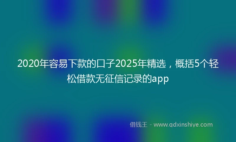 2020年容易下款的口子2025年精选，概括5个轻松借款无征信记录的app