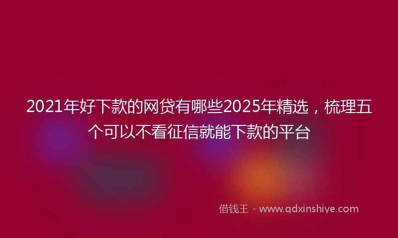 2021年好下款的网贷有哪些2025年精选，梳理五个可以不看征信就能下款的平台