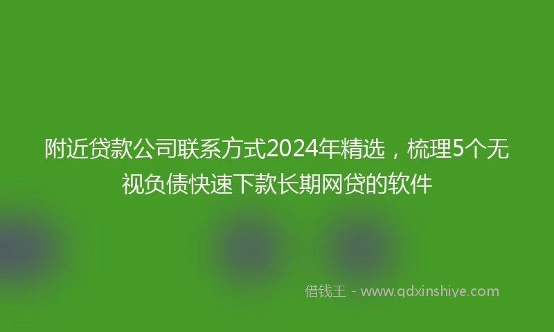 附近贷款公司联系方式2024年精选，梳理5个无视负债快速下款长期网贷的软件