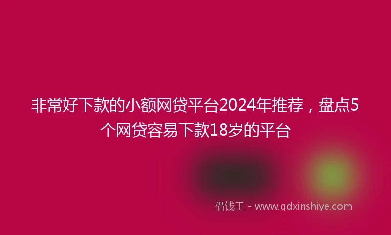 非常好下款的小额网贷平台2024年推荐，盘点5个网贷容易下款18岁的平台