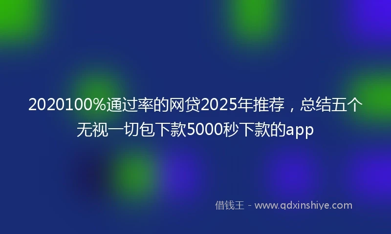 2020100%通过率的网贷2025年推荐，总结五个无视一切包下款5000秒下款的app