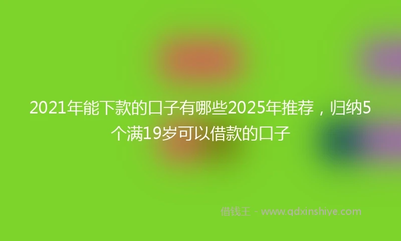 2021年能下款的口子有哪些2025年推荐，归纳5个满19岁可以借款的口子